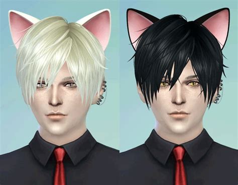 neko3 Sims 4 Hair Male, Sims Hair, Cat Ears And Tail, Sims New, Neko Ears, Wolf Ears, Nekomimi ...