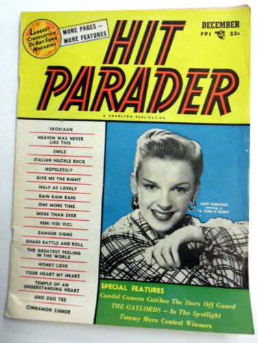 HIT PARADER Magazine DEC. 1954 JUDY GARLAND song lyrics 50s Top 40 POP w | eBay