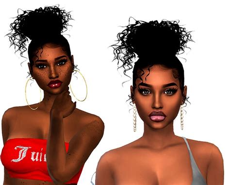 Messy Curly Bun | Sims 4 curly hair, Sims hair, Messy curly bun