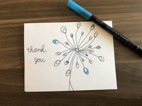 How to Draw a Thank You Card With a Modern Dandelion Drawing | Needlepointers.com