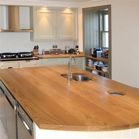 Oak wood face grain kitchen countertop