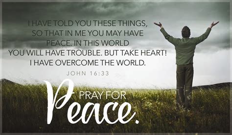 Free Pray for Peace - John 16:33 eCard - eMail Free Personalized Church Family Cards Online