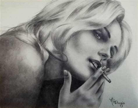 Smoking Cigarette Drawing by MG Porzio | Saatchi Art