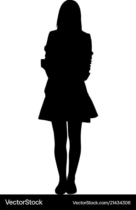 Silhouette of standing woman Royalty Free Vector Image