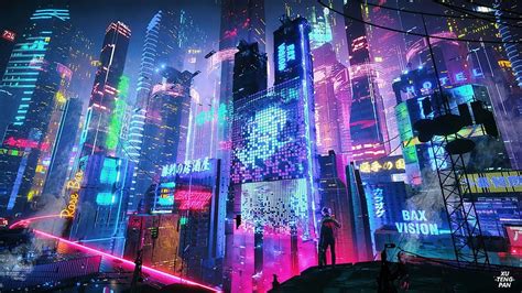 Anime Neon City, neon city girl HD wallpaper | Pxfuel