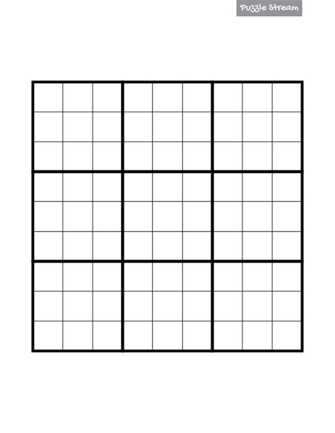 Sudoku Printable Blank Grids