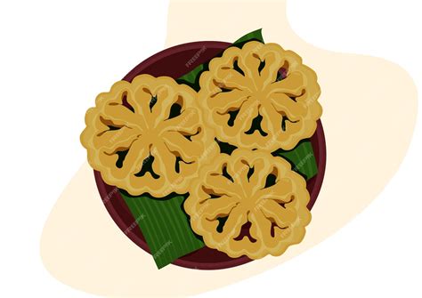 Premium Vector | Kue kembang goyang from indonesia