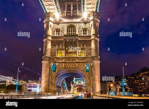 Magnificent Tower Bridge at night in London, England, UK Stock Photo ...