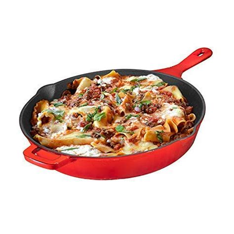 Red Enameled Cast Iron Skillet, 12 inch, By Bruntmor - Walmart.com ...