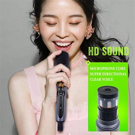 UHF Wireless Microphone Singing Microphone UHF Dynamic Microphone Built-In DSP Volume Adjustment ...