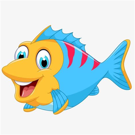 Marine Fish PNG Transparent, Cute Cartoon Marine Fish Vector, Cartoon ...