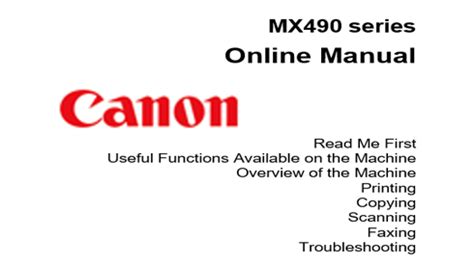 Canon MX490 series Online Manual