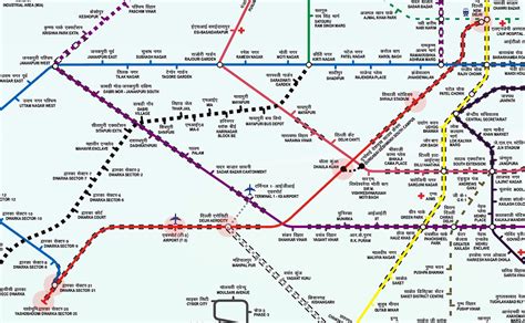 Airport Express Line map - Delhi Metro