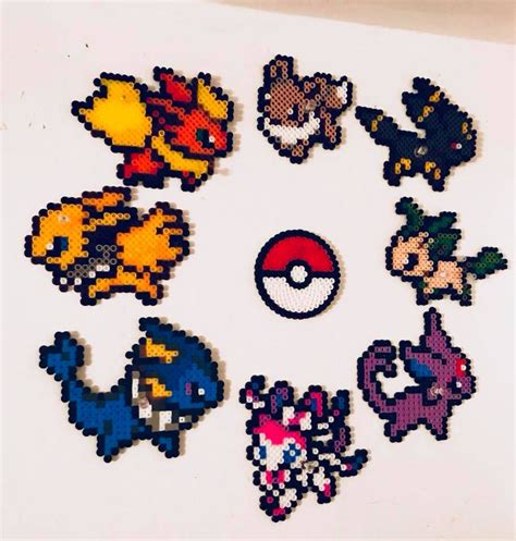 Eevee and Eeveelutions Perler Beads by MyKatFluffy on DeviantArt