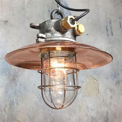 Vintage Industrial Pendant Light Cast Iron Explosion Proof Lamp Copper ...