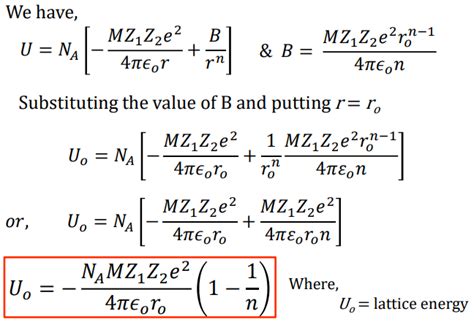 Lattice Energy; Calculation of Lattice energy - Chemistry Notes