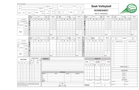 Volleyball Score Sheet Sask Download Printable PDF, 60% OFF