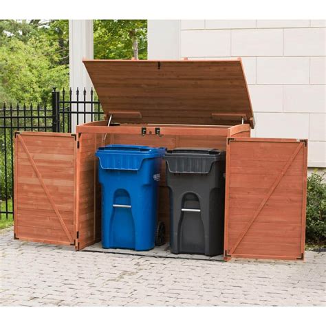 Leisure Season 65 in. x 38 in. x 53 in. Cedar Brown Trash Can Storage ...