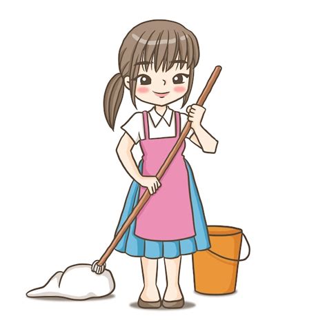 Premium Vector | Cleaner maid anime clipart eps file anime cartoon cute character cartoon model ...