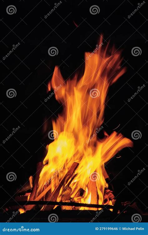 Glowing Orange Flames of Fire Stock Photo - Image of light, hell: 279199646