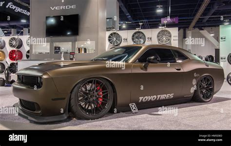 Customized Dodge Challenger car at SEMA Stock Photo: 132885885 - Alamy