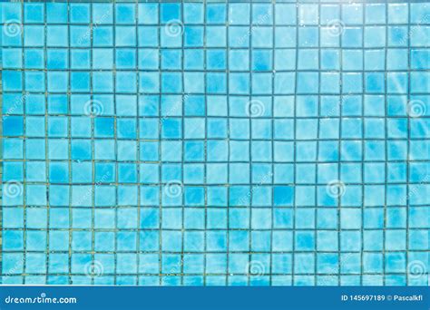 Blue Ceramic Tile Mosaic in Swimming Pool - Seamless Texture Stock ...