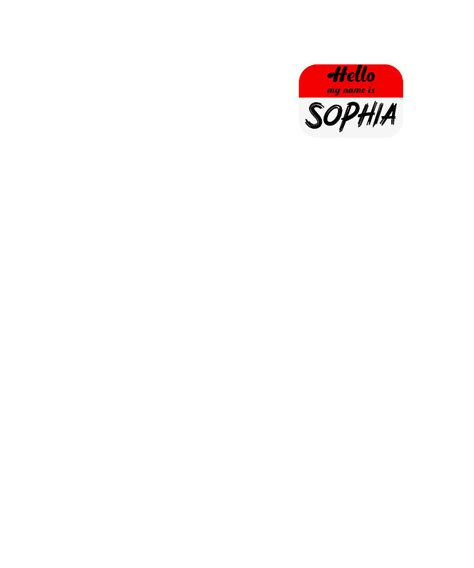 Hello My Name Is Sophia Name Tag Gift Digital Art by TS Publishing ...