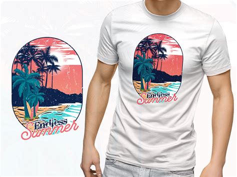 Endless summer surfing t shirt print illustration by MD. WASIM AKRAM on ...