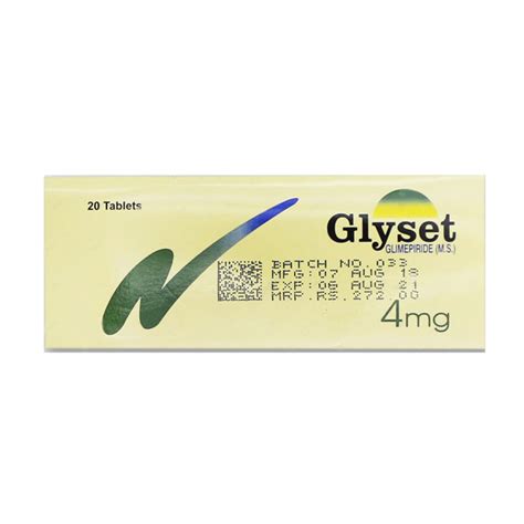 Glyset Tablets 4mg 2X10's | Fateh Pharma | Online Pharmacy Store