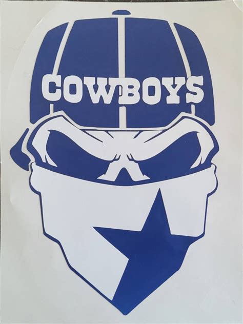 Dallas Cowboys Skull Decal Skull With Star Football Sticker - Etsy