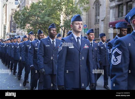 United States Air Force marching in the Veterans Day Parade, New York ...