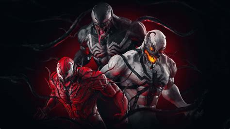 Download Epic battle - Venom faces Carnage in an intense battle! Wallpaper | Wallpapers.com