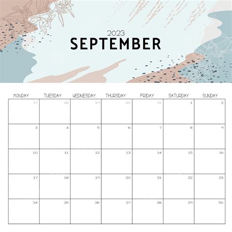 September 2023 Month Calendar Simple, 2023, Month, September PNG and Vector with Transparent ...