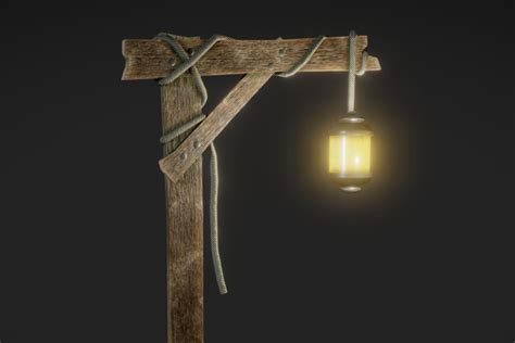 Medieval Wooden Lamp post | 3D Props | Unity Asset Store