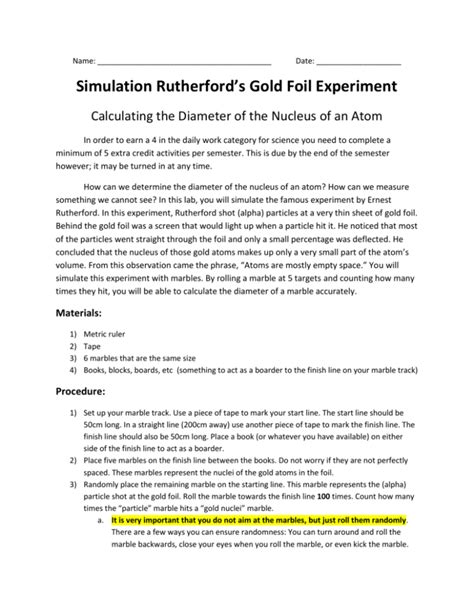 Simulation Rutherford`s Gold Foil Experiment