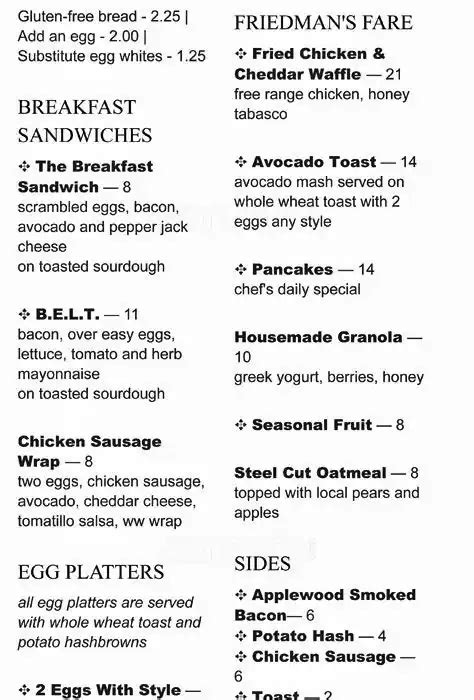 Friedman's Lunch Menu, Menu for Friedman's Lunch, Chelsea, Manhattan, New York City - Urbanspoon ...