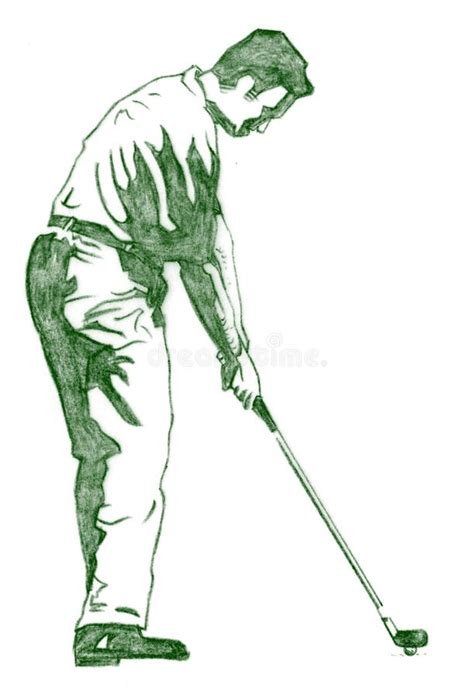 The Golf Swing Pose stock illustration. Illustration of drawing - 2397457