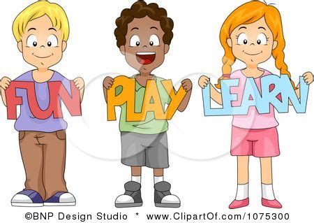 Clipart Cute Diverse School Children Holding Fun Play Learn Paper Cutouts - Royalty Free Vector ...
