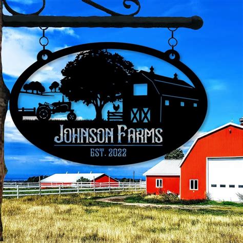 Custom Metal Farm Sign, Farmhouse Decor, Personalized Metal Signs Farm ...