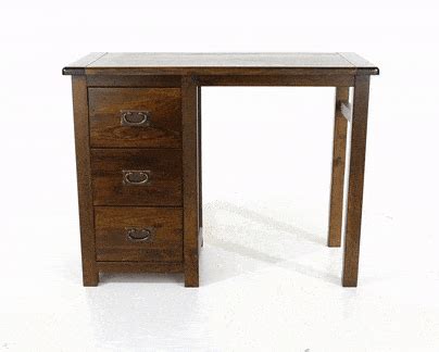Single Pedestal Dark Dressing Table | Cheap-Furniture