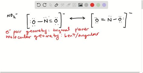 SOLVED:Sketch the resonance structures for the nitrite ion, NO2^- . Describe the electron-pair ...