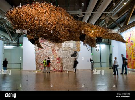 Paris, France, People Visiting inside The Centre Pompidou, Modern Art Museum, Beaubourg, Looking ...