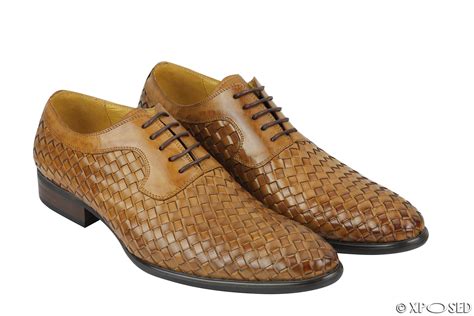 Mens Hand Woven Real Leather Vintage Basket Weave Oxford Lace up Shoes ...