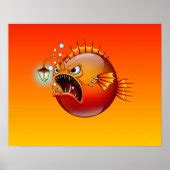 Angry Anglerfish - emoticon. Poster | Zazzle