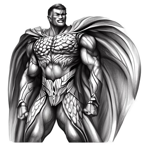 Mega Godlike Superhero Male Female with Cape Transparent 3d Fantasy · Creative Fabrica