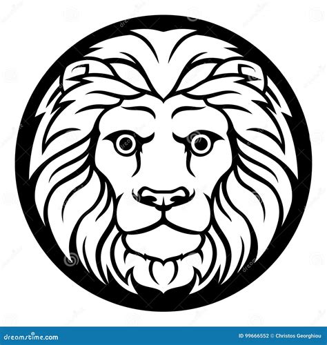 Leo Lion Zodiac Sign stock vector. Illustration of black - 99666552