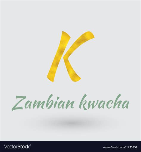 Golden symbol of zambian kwacha Royalty Free Vector Image