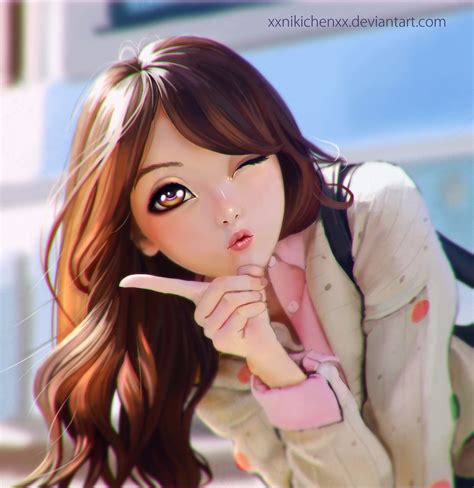 Cartoon Girl Long Hair