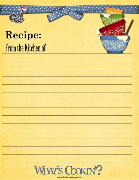 Free Printable Recipe Card Templates