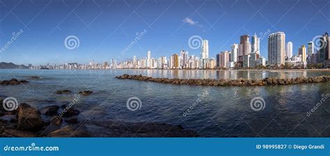 Balneario Camboriu Beach and City Skyline - Balneario Camboriu, Santa Catarina, Brazil Stock ...